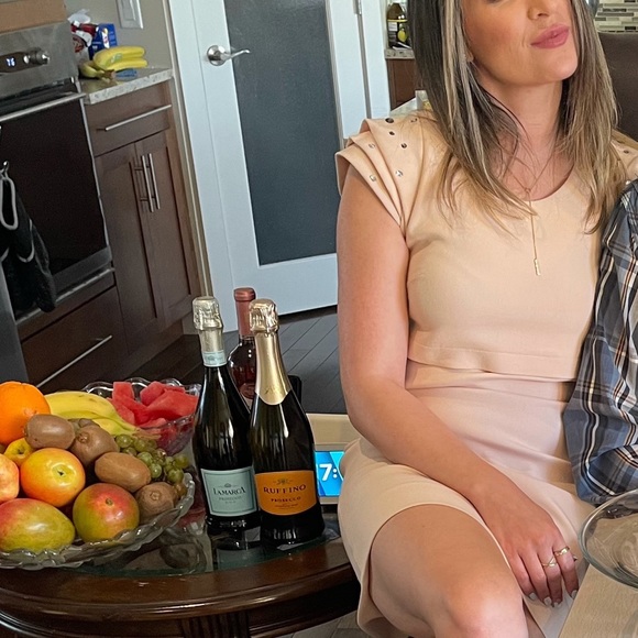 Maje midi dress in light pink with detailed shoulders- women’s dress - Picture 7 of 7